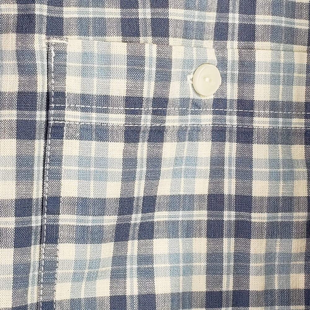 LL Bean Shirt Men's Small Blue Plaid Cotton Outdoor Camping Lined Cabin Hike - Picture 9 of 9